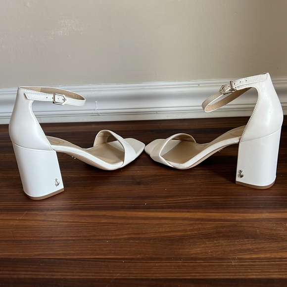 Sam Edelman Women Daniella Ankle Strap Sandal Block Heel Classic White - 8W - Picture 8 of 8